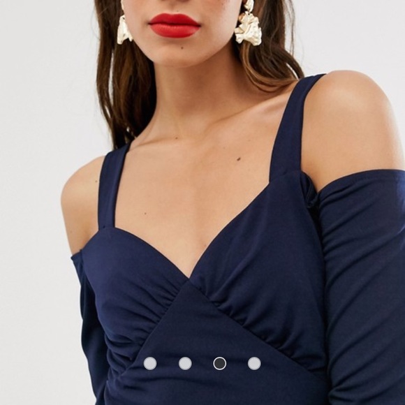 AX PARIS | Cold Shoulder Midi Dress Sz US 6 - Picture 3 of 6